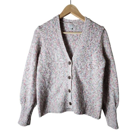 J. Crew Sweaters - J. CREW Pink Blue Textured Button Preppy Casual Campfire Cardigan SZ S